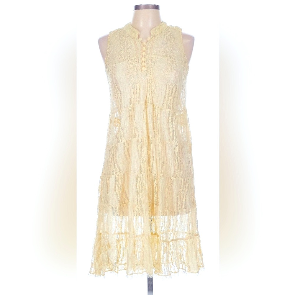 Free People Yellow Lace Dress